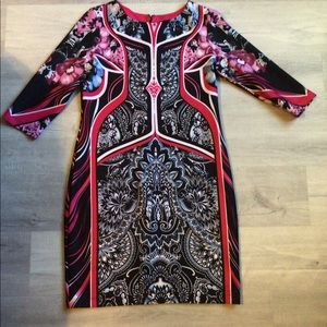 Tiana B. Body Con Patterned Knee Length Dress